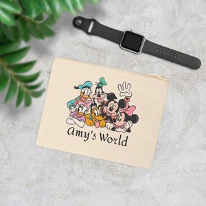 Aangepaste Mickey Mouse-tas, gepersonaliseerde kinderportemonnee, Minnie & Friends-accessoiretas, portemonnee Disneyland Trip-munten, Disney-make-uptas afbeelding 1