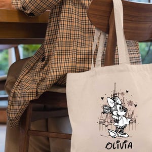 Personalized Retro Minnie Mouse Tote Bag, Disney Trip Bag image 5