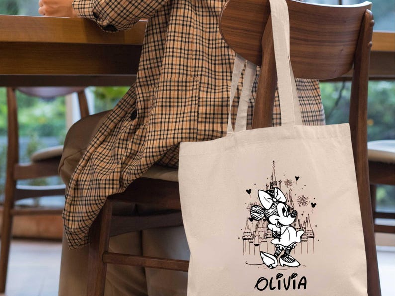 Personalized Retro Minnie Mouse Tote Bag, Disney Trip Bag image 5