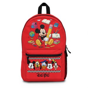 Personalized Mickey Mouse School Backpack, Custom Name Kids Bag with Disney Characters, Backpack for Kids, School Bag, Back-to-School Bag