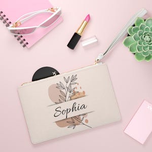 Personalized Leather Clutch Bag, Custom Handbag for Bridesmaids, Mother&#39;s Wallet, Wedding Purse, Gift for Her, Leather Clutch Bag, Bride Bag