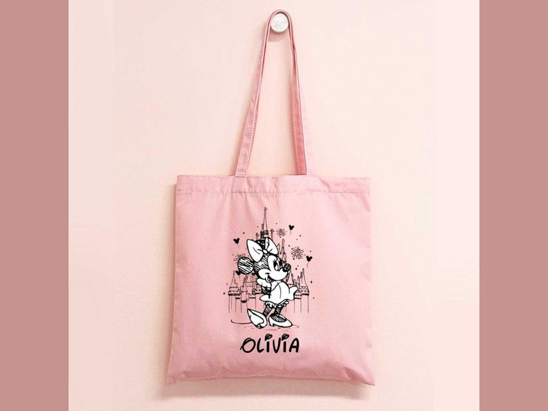 Personalized Retro Minnie Mouse Tote Bag, Disney Trip Bag image 2