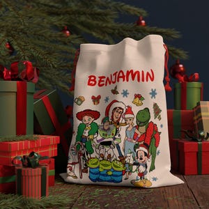 Personalized Toy Story Christmas Sack – Vintage Disney Gift Bag image 1