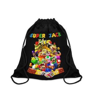 Sac à dos personnalisé Super Game Bros avec nom personnalisé, sac à dos personnalisé pour enfants, cartable personnalisé pour garçons, super sac de sport, sac à dos cadeau d'anniversaire