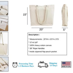 a picture of a tote bag with measurements