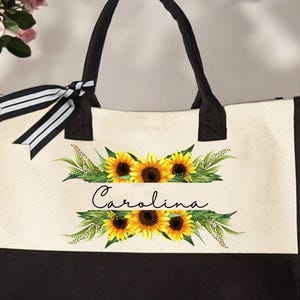 Personalized Sunflower Tote Bag: Custom Floral Gift Bild 6