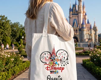 Custom Disney Trip 2026 Bag, Mickey Mouse Friends, Disneyland Castle Canvas Tote 15.75x13.78 (free shipping)