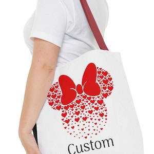 Personalisierte Minnie Maus Einkaufstasche, Name Disney Geschenk Bild 1