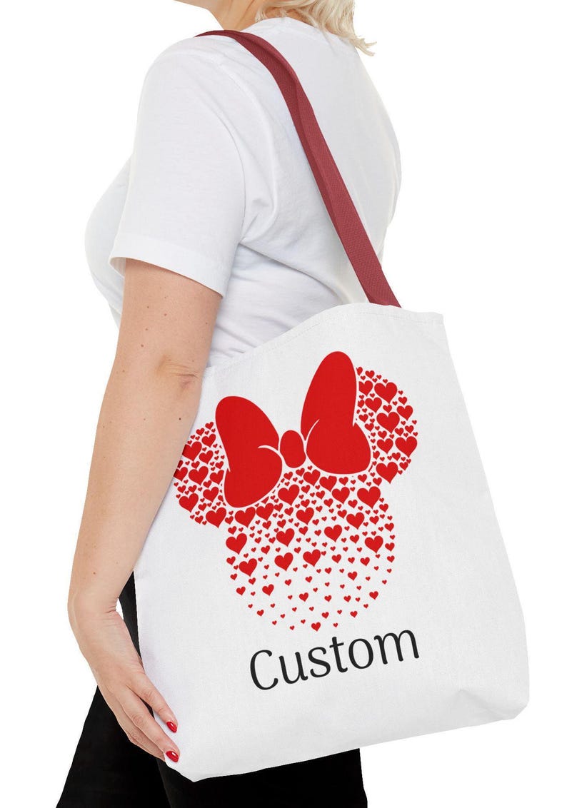Personalisierte Minnie Maus Einkaufstasche, Name Disney Geschenk Bild 1