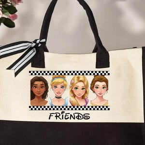 Custom Disney Princess Tote Bag , Disney Moana Bella Rapunzel Cinderella Tote, Disney Trip Bag, Disney Vacation Tote, Disney Princess Bag