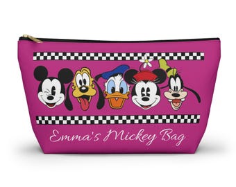 Aangepaste Disney Mickey Mouse & Friends-accessoirezakje, gepersonaliseerde Minnie-tas, make-uptasje, aangepaste Disney make-uptas, cadeau voor Disney-fans