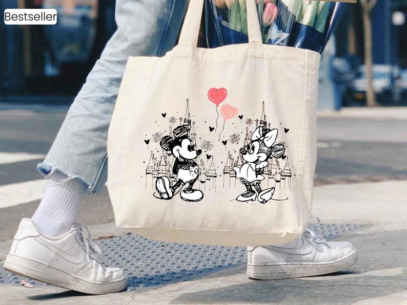 Bolso de mano retro de Mickey y Minnie Mouse - Diseño Disney Love imagen 3