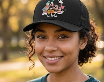 Personalized Disney Hat, Custom Mickey Mouse and Friends Trucker Cap, Disney Vacation Gift, Mickey Minnie Goofy Pluto Donald Daisy Gift