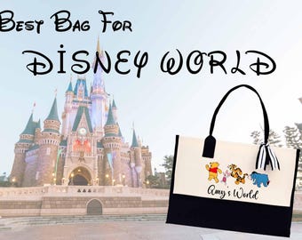 Custom Disney World Bag, Winnie Characters Bag, Personalized Tote with Winnie Pooh and Friends, Disney Vacation Tote, Disney Travel Trip Bag