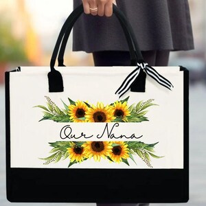 Personalized Sunflower Tote Bag: Custom Floral Gift Bild 3