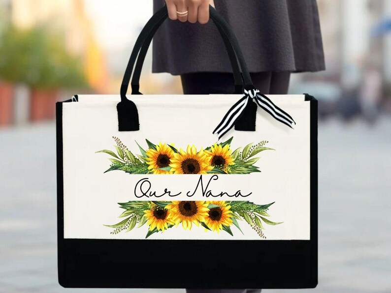 Personalized Sunflower Tote Bag: Custom Floral Gift Bild 3
