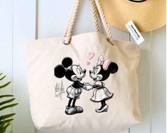Retro Mickey and Minnie Mouse Tote Bag – Disney Valentines Gift