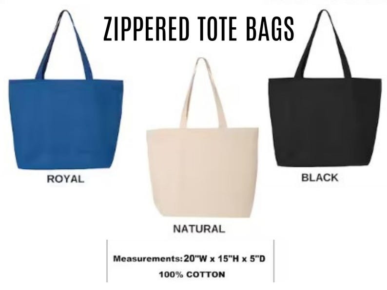 a tote bag is shown in three different colors