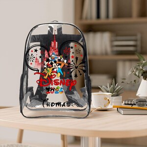 Sac à dos transparent Disney Family Trip personnalisé, sac de voyage Mickey et ses amis image 4