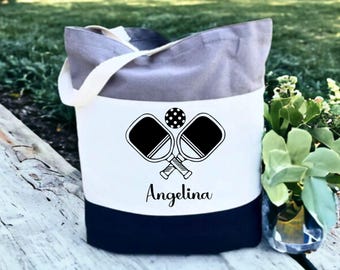 Personalized Pickleball Tote Bag: Custom Name Sports Gift