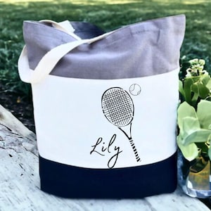 Tennis Tote Bag with Name, Custom Tennis Bag, Gift for Tennis Player, Racket Bag, Tennis Lover Gift, Tennis Tote, Personalized Sports Bag