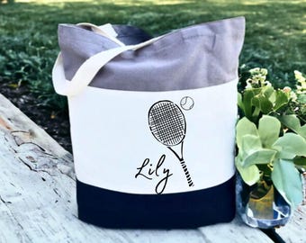 Personalized Tennis Tote Bag, Custom Racket Bag, Sports Gift