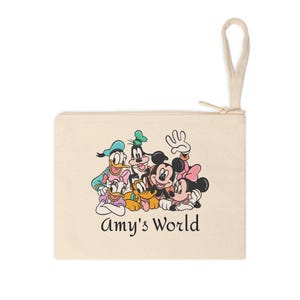 Aangepaste Mickey Mouse-tas, gepersonaliseerde kinderportemonnee, Minnie & Friends-accessoiretas, portemonnee Disneyland Trip-munten, Disney-make-uptas afbeelding 2