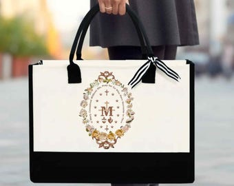Catholic Tote Bag with Miraculous Medal Design, Canvas Tote Bag, Catholic Gift, Religious Gift, Mary Immaculate Tote Bag,Catholic Church Bag
