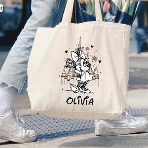 Personalized Retro Minnie Mouse Tote Bag, Disney Trip Bag image 6