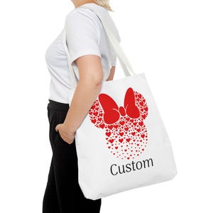 Personalisierte Minnie Maus Einkaufstasche, Name Disney Geschenk Bild 6