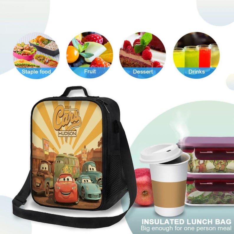 Bolsa isotérmica personalizada de Rayo McQueen de Disney Cars, caja de Radiator Springs imagen 4