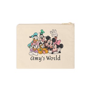 Aangepaste Mickey Mouse-tas, gepersonaliseerde kinderportemonnee, Minnie & Friends-accessoiretas, portemonnee Disneyland Trip-munten, Disney-make-uptas afbeelding 5