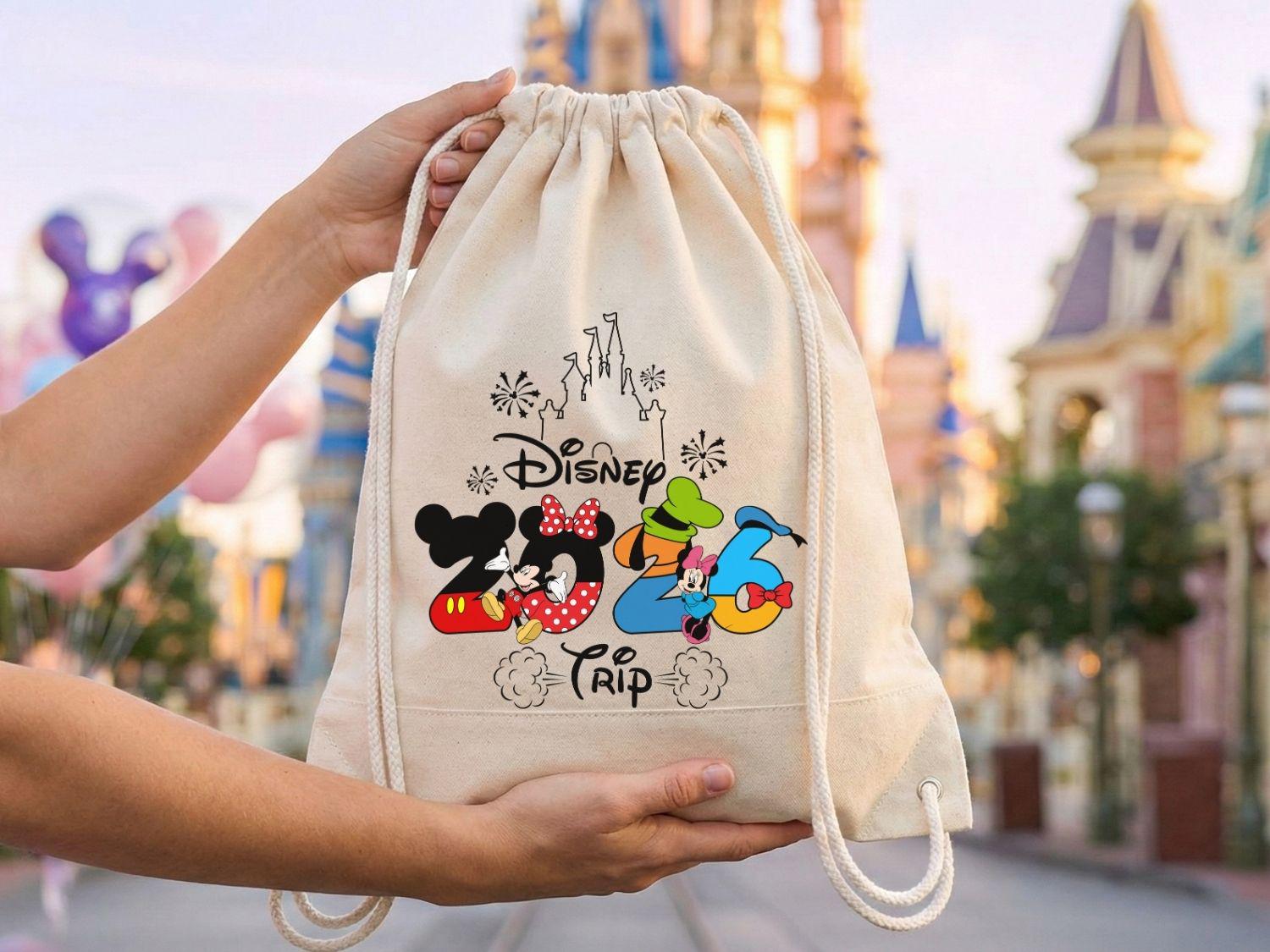 NEW 2026 Disney Mickey Minnie & Friends Cinderella Castle Drawstring Bag New 2026 Merchandise Has Debuted in Disney Springs  main image 3