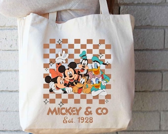 Vintage Disney World Vacationtote Bag, Cinderellas Castle, Mickey