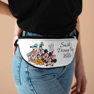 Disney Trip 2025 Fanny Pack, Custom Disney Bag, Mickey Minnie Inspired Belt Bag, Vacation Hip Pouch, Disney Lover Gift, Theme Park Belt Pack