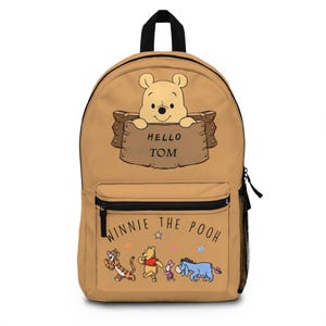 Sac à dos personnalisé rétro Winnie l'ourson, cartable personnalisé ourson, sac ourson Disney, sac personnalisé ourson et ses amis, sac à dos enfant