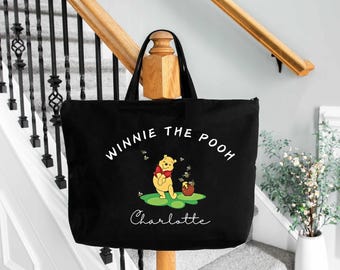 Winnie The Pooh Tote Bag, Pooh and Friends Tote, Retro Disney Bag, Birthday Party Bag, Disney Tote Bag, Pooh Lover Gift Bag,Gift Bag for Kid