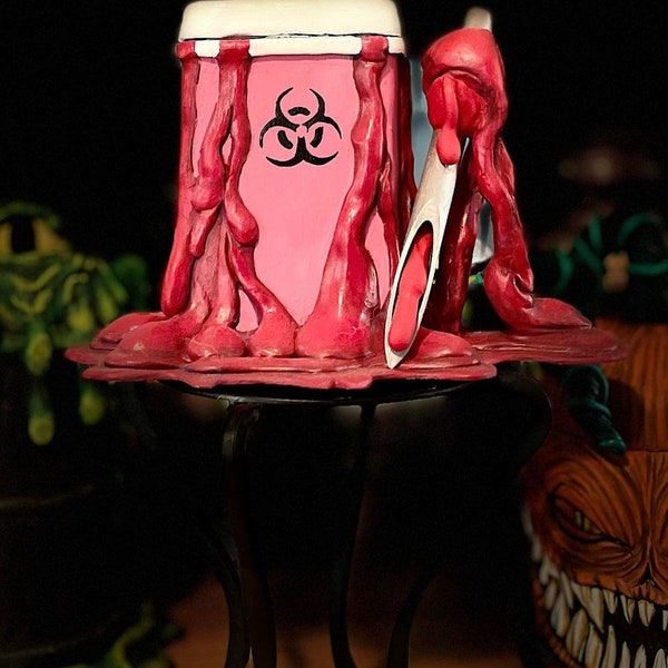 Handcrafted OOAK Bloody Sharps Container - Unique Horror Decor for Anyone in the Medical Field - Perfect Gift for Horror Fans