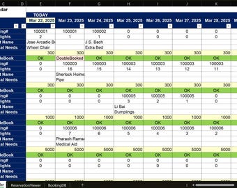 Excel Hotel Booking Manager: Airbnb Reservation Tool, Property Management System