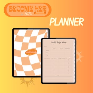 digitaler Planer 2024 | digitaler Planer für ipad | Werde ihr Planer | Digitaler Planer für ipad | Vision Board | Ausgaben-Tracker | das Mädchen