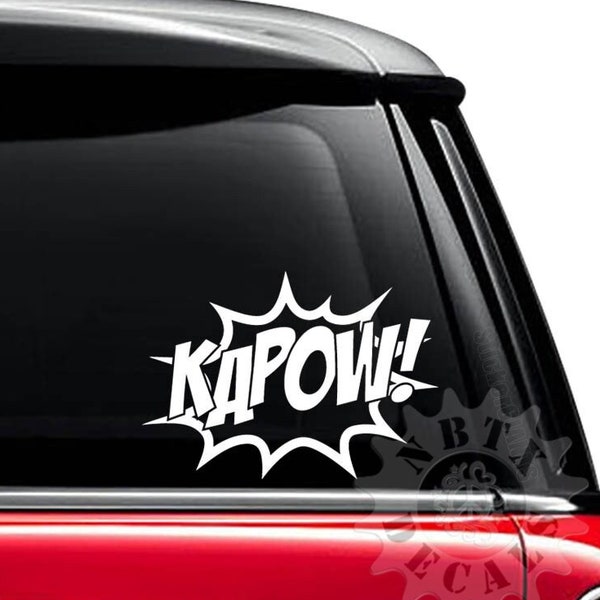 Kapow Punch Kick Comics JDM Japanese Motorsports Custom Vinyl Sticker Decal For Car Truck Motorcycle Bumper Window Mug Laptop Wall Decor