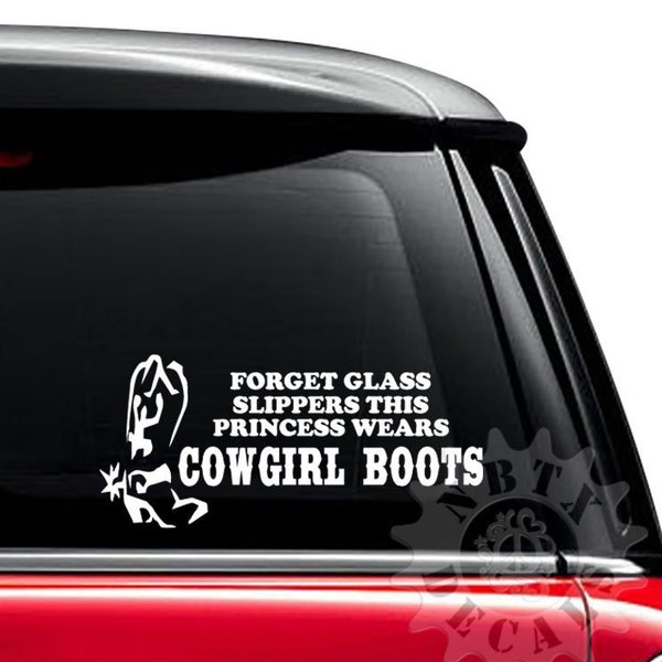 Cowgirl Wear Boots Princess Slipper Custom Vinyl Sticker Decal For Car Truck Motorcycle Bumper Window Mug Laptop Tablet Room Wall Decor