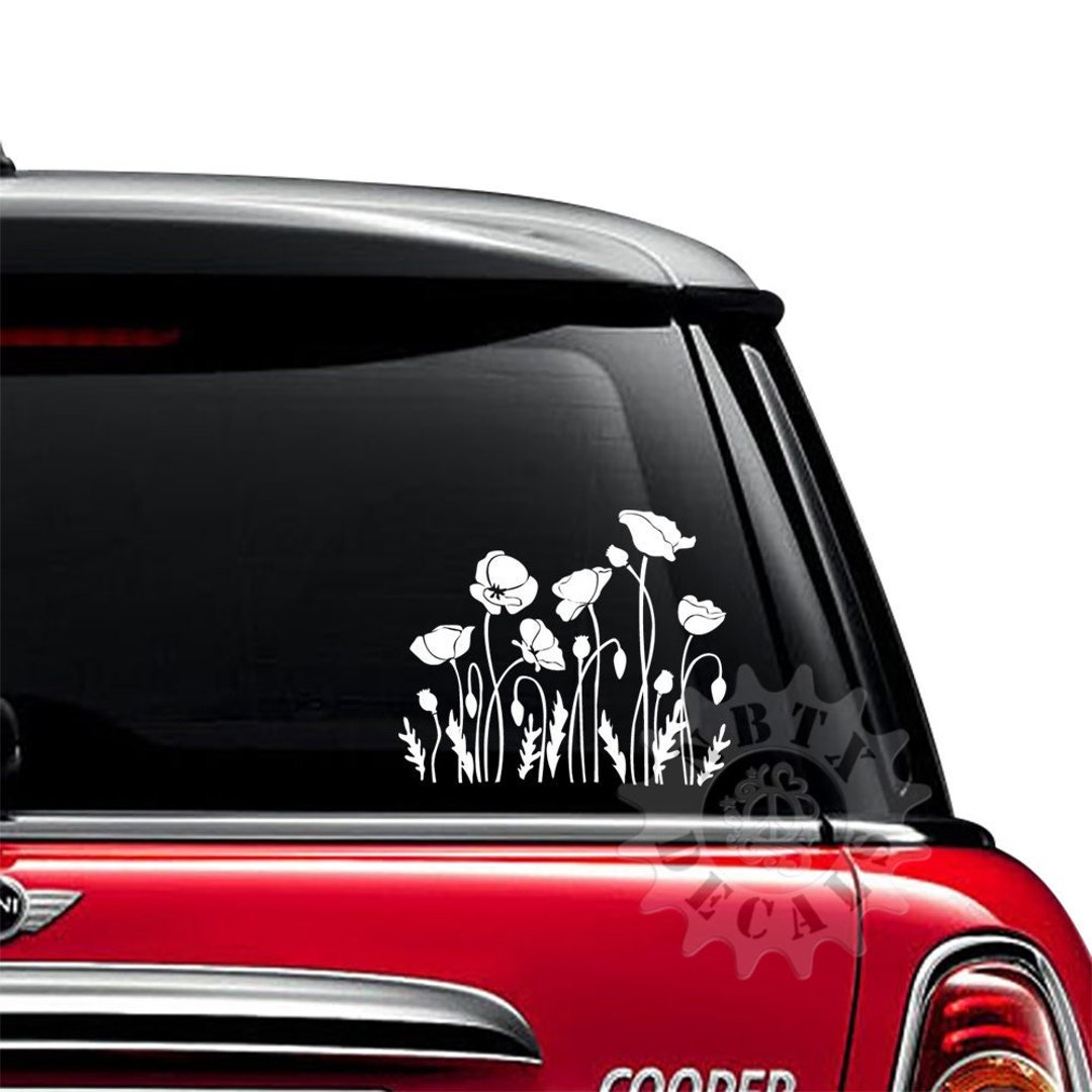 Poppy Flowers Poppies Plant Herb Garden Florist Custom Vinyl Sticker Decal for Car Truck