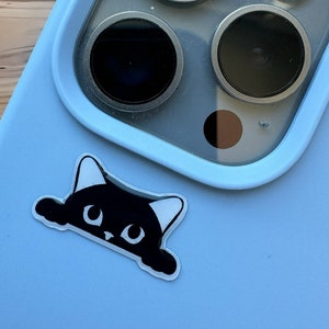 guckende Katze | 3D Ästhetischer Aufkleber | Für Handys, Laptops, & mehr! Versand aus den USA