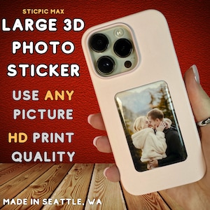 Large 3D Photo Sticker for your Phone, Phone Case, Laptop, & More! Customize with your own photos! Shipped from US