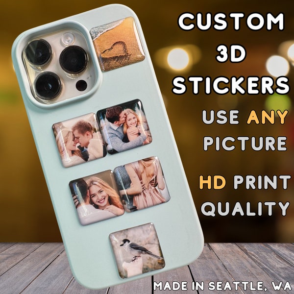 3D Photo Stickers for your Phone, Phone Case, Laptop, & More! Customize with your own photos! Shipped from US