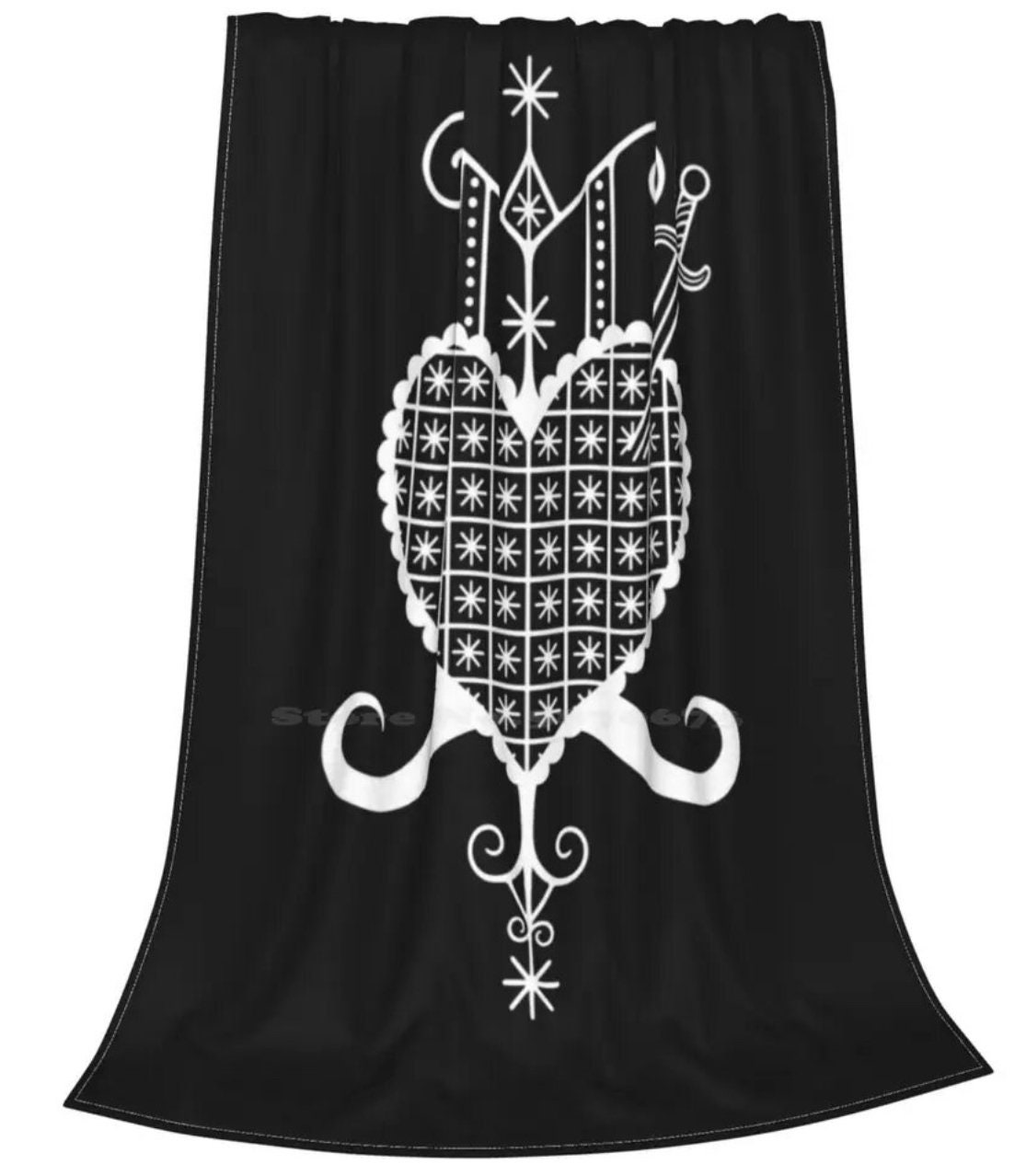 Erzulie Dantor Veve Loa Voodoo New Print Novelty Fashion Soft Warm Blanket Erzulie Dantor Freda