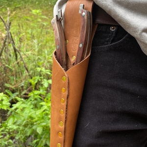 Pruner Gardening Tool Holster Sheath | Handmade Leather | Snips, Pliers, Scissors