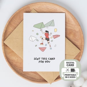 Printable Card Rock Climbing Themed Card, Bouldering Birthday Card, Top-rope gift for athletes, Climber Greeting card, Lead Climbing Joke