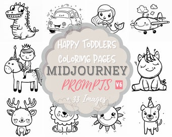 Midjourney v6 Prompt for coloring pages Prompt for Midjourney Colouring Book Prompt Midjourney High Quality midjourney prompts coloring kids